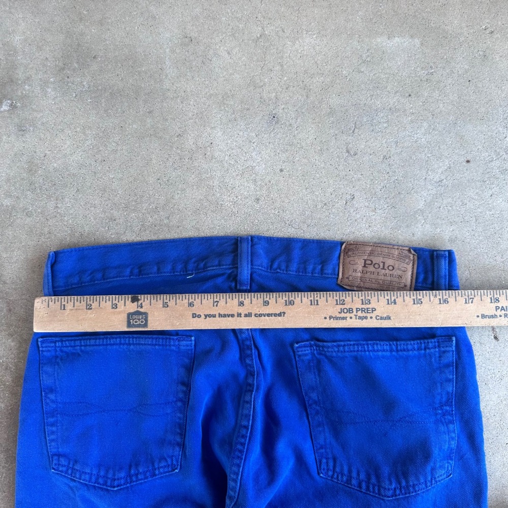 Polo Ralph Lauren Pants Mens 32x32 Blue Excellent Straight Leg Denim Twill - Picture 6 of 7